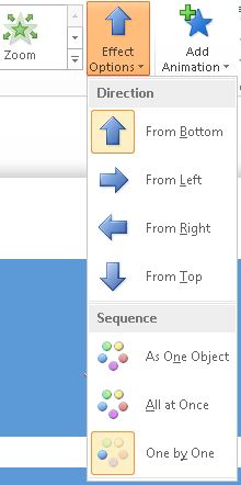 Effect Options button in the Animations group