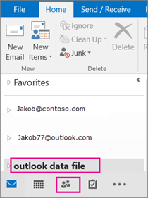 Outlook adds your .pst file with a generic name: outlook data file.