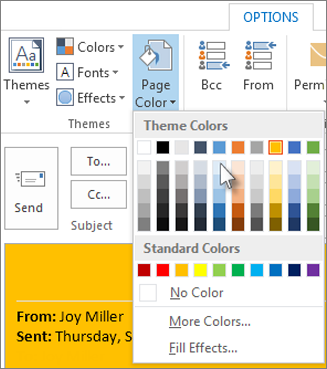 Remove or change stationery and color backgrounds on replies and forwards -  Microsoft Support