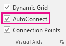 Select or clear AutoConnect on the View tab to activate or deactivate AutoConnect.