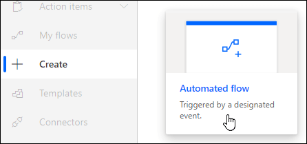 Create an automated flow with Power Automate