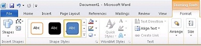 Drawing Tools ribbon tab