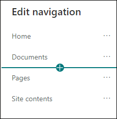 Add navigation window with the link option selected. 