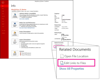 Edit links to files