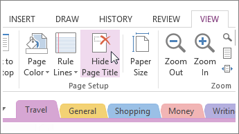 View or hide the page title with the Hide Page Title button.