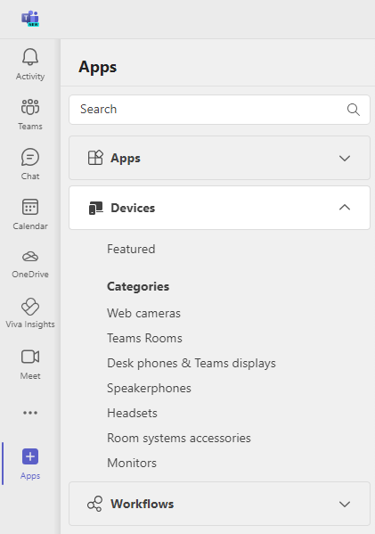 Devices in Teams Apps