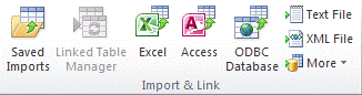 Import and Link group on the External Data tab
