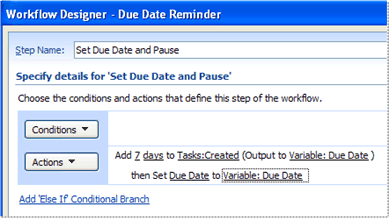 Third page of Workflow Designer with Set Field in Current Item action