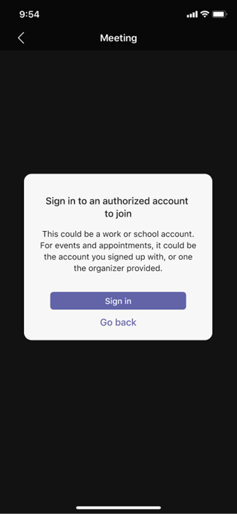 Sign in with authorized account