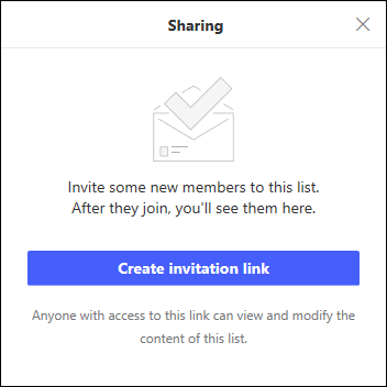 Create sharing invitation