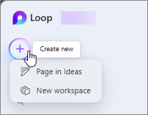 Loop Create new and drop down menu.