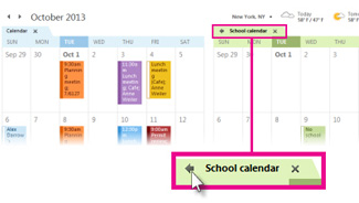 View in Overlay Mode command on a calendar tab