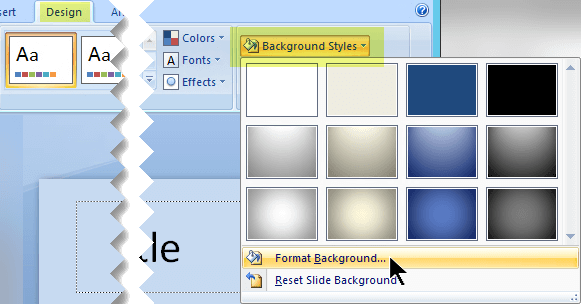 Microsoft Office Tutorials: Format the background color of slides