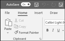 Screenshot of a Microsoft Office file showing the AutoSave Toggle button