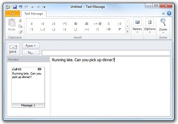 SMS text window