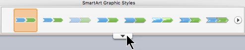 Click the downward pointing arrow to see more SmartArt graphic style options