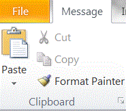 Clipboard group in Outlook