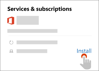 Shows the Install link on the Services & subscriptions page