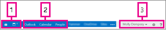 Outlook Web App navigation bar