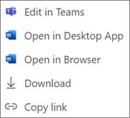 The right click menu for a shared selection