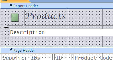 report in design view with page break