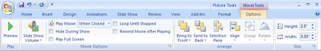Movie Tools Options tab