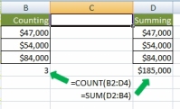 Counting versus summing