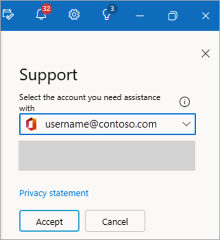 Contact support screenshot