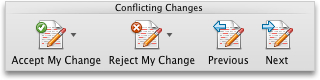 Conflict tab, Conflicts group