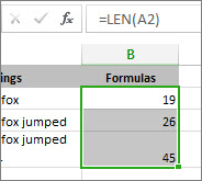 LEN function example