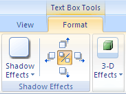 Text Box Tools, Format tab, Effects buttons