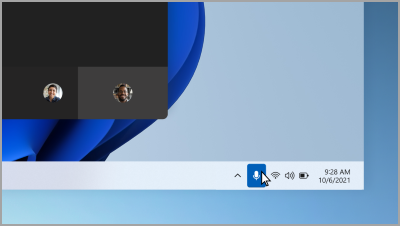 Mute or unmute your microphone from the taskbar.