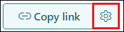 Screenshot of the copy link settings icon highlighted.