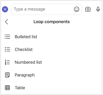Loop component mobile menu
