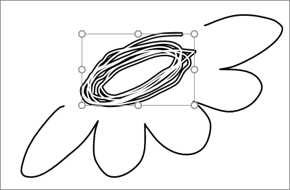 Shows portion of a drawing selected by Lasso Tool in PowerPoint