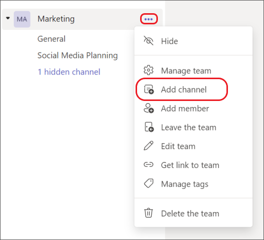 Teams - add a new shared channel