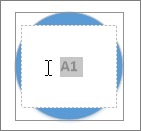 Text on a circle is selected