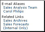 Summary Link Web Part as it looks after publication