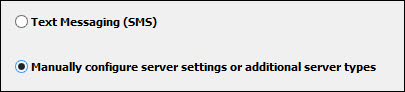 Outlook 2010 manually configure server settings