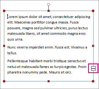 Screenshot of the text box overflow in Publisher.