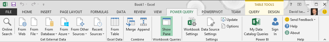 Power Query Ribbon