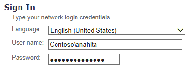 Sign in with network login credentials