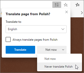 Select Never Translate