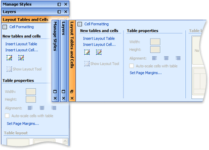 Stacked task panes