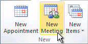 New Meeting command on the ribbon