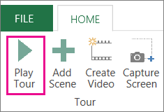 Play Tour button in Power Map window