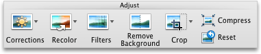 Format Picture tab, Adjust group