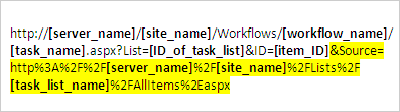 Edit form URL for custom task