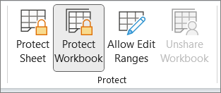 Protect Workbook Highlighted