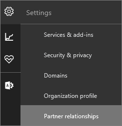 Screenshot of the settings menu with "Partner relationships" highlighted